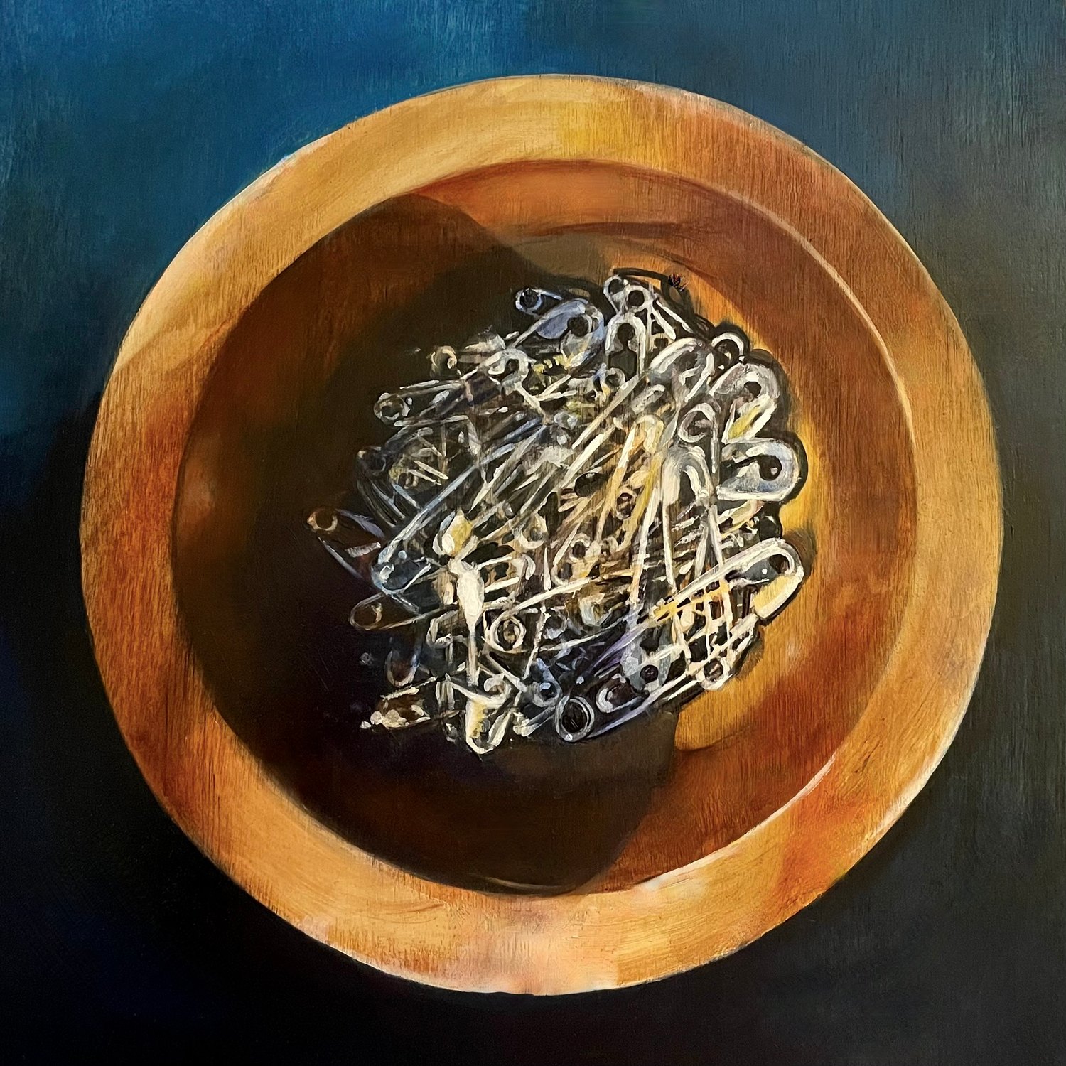 Safety Pins — oil painting by Jane Lucchino